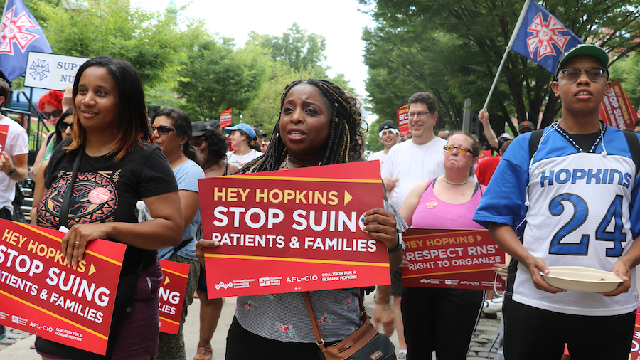 Rally at Johns Hopkins Hospital against medical debt - July 20, 2019